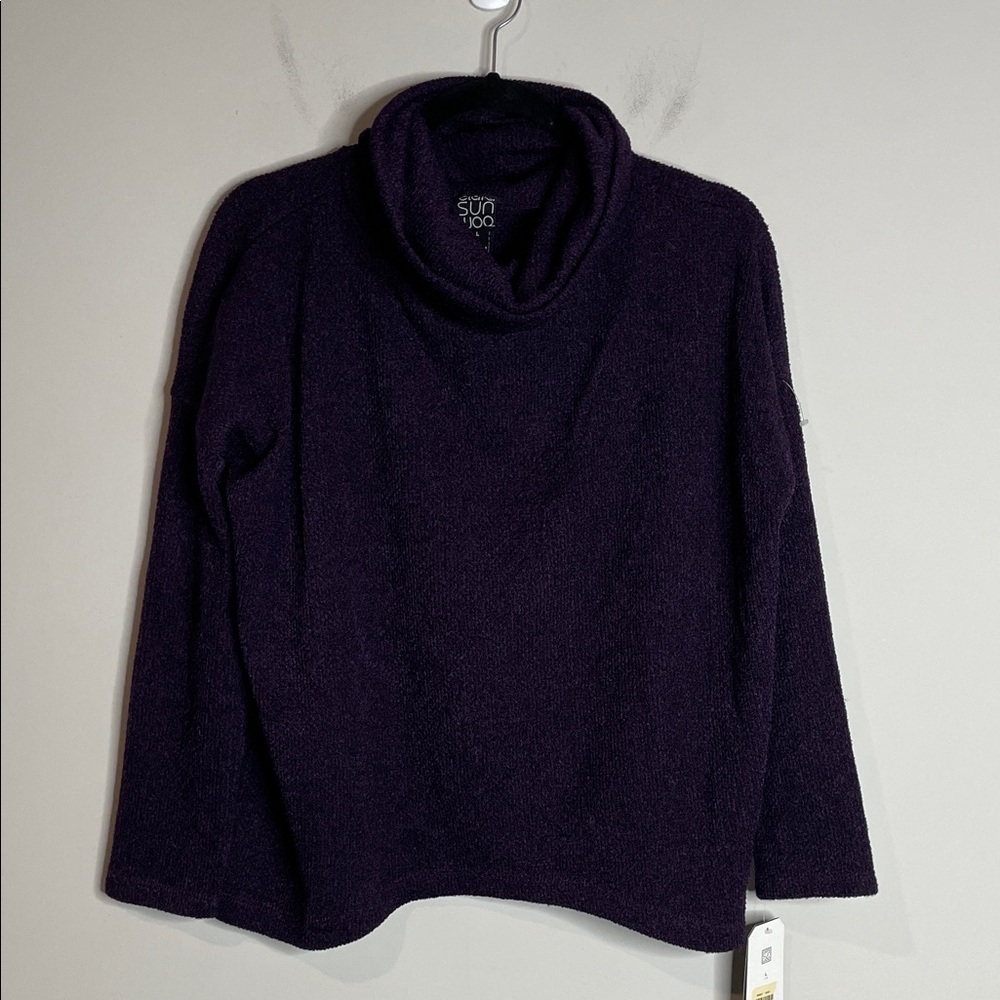 Clara Sun Woo | Women's Purple Textured Turtleneck Sweater Size Large NWT
